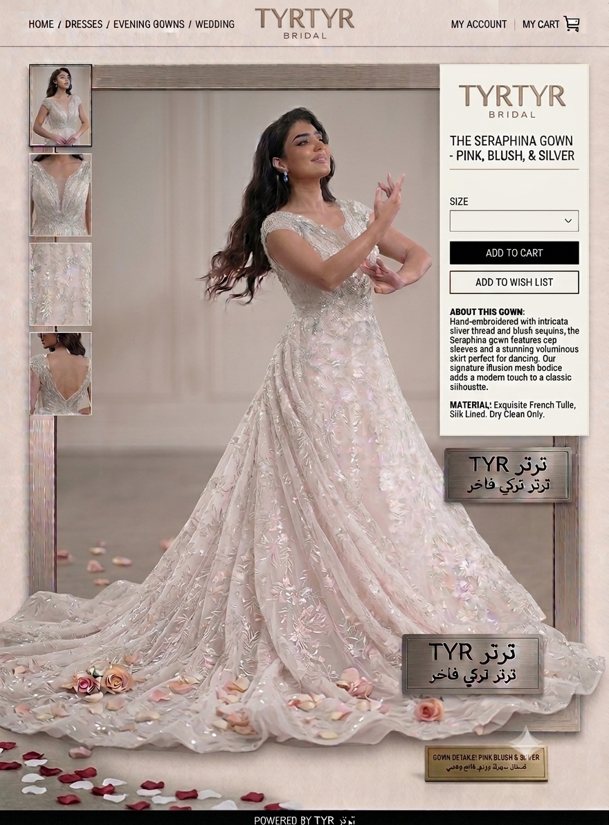 BLUSH PINK فستان خطوبة ابيض وردي فاتح